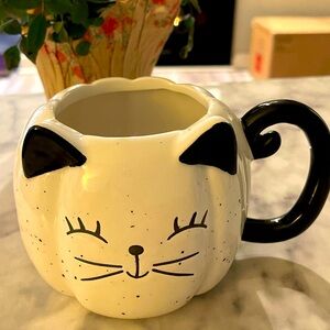 Black and White Ceramic Cat Mug